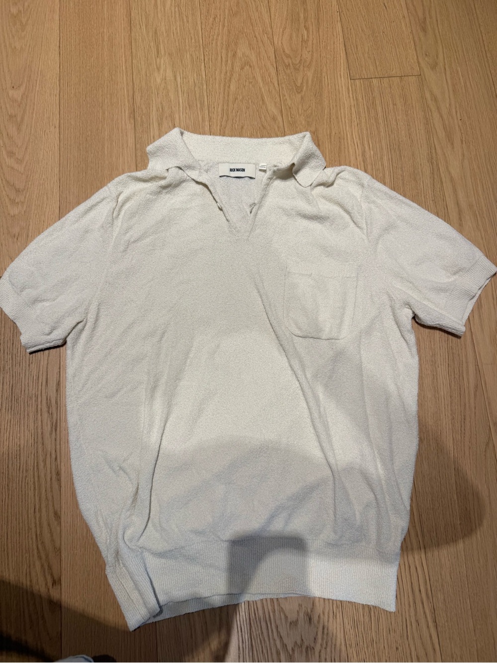 Buck Mason Buck Mason Cotton Loop Terry Polo in Ivory